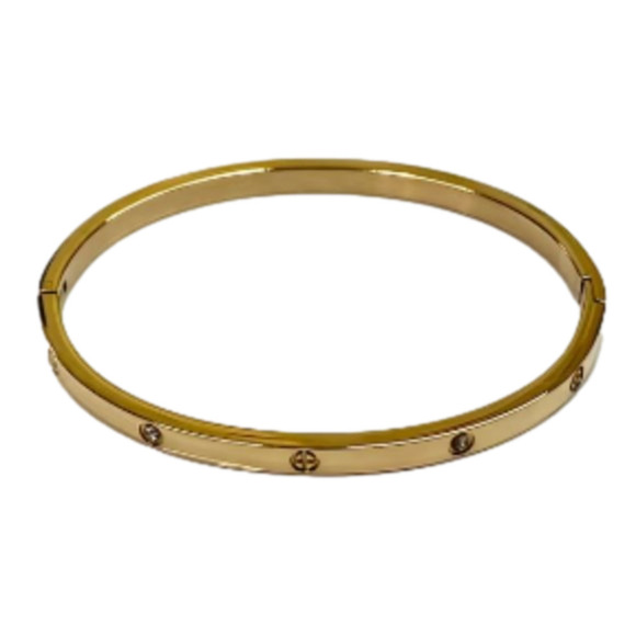 Rose Gold Bangle Bracelet Stainless Steel - Picture 1 of 5